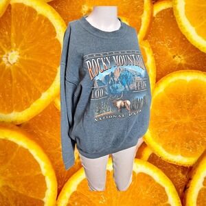 Gildan Rocky Mountain National Park Sweatshirt Graphic Print Pullover‎ M